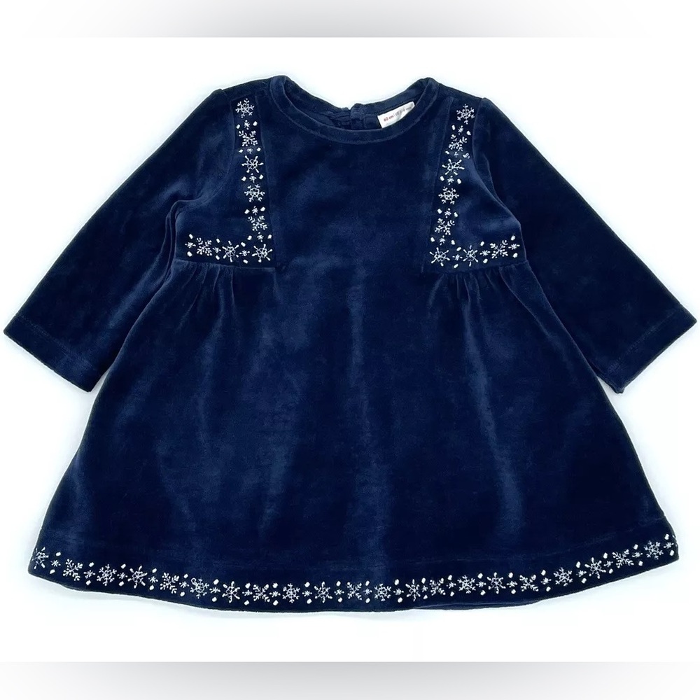 Hanna Andersson navy velvet dress with shoes